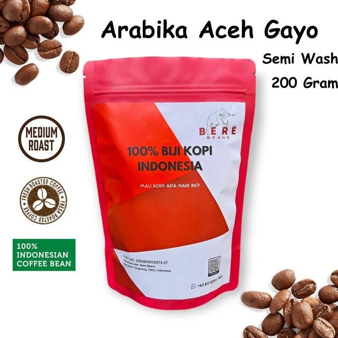 

Kopi Arabika Aceh Gayo 200 GRAM Bubuk / Biji Giling Coffee Bean Coffe