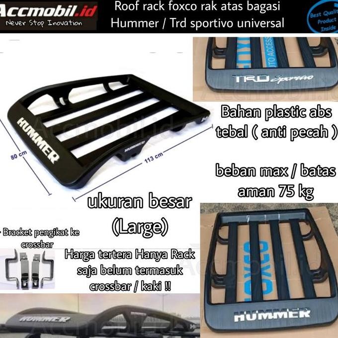 Roof rack foxco hummer trd sportivo large besar rak atas bagasi mobil