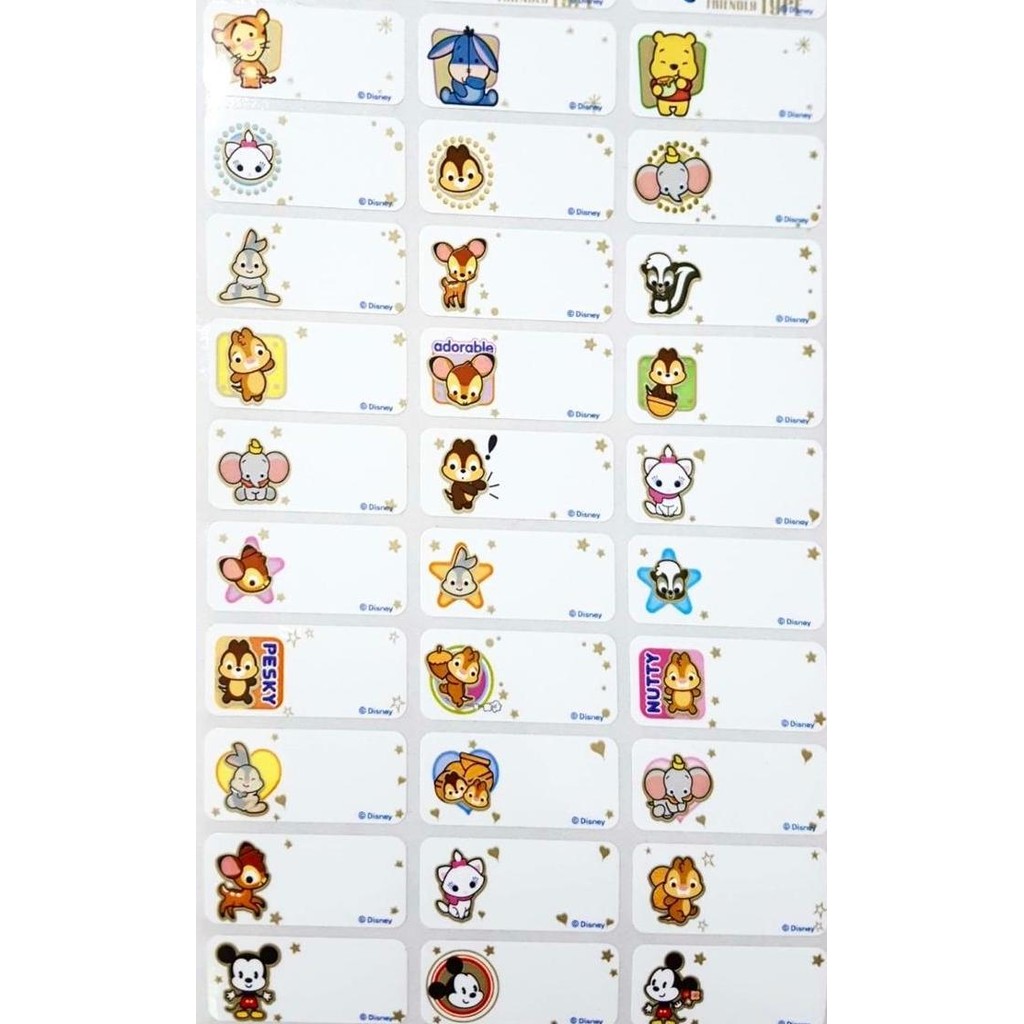 

new label nama anti air stiker waterproof premium tiny disney ori