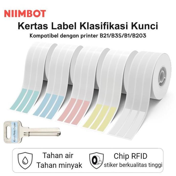 

new niimbot b21/b1/b3s label klasifikasi kunci kertas label kunci tahan air stiker