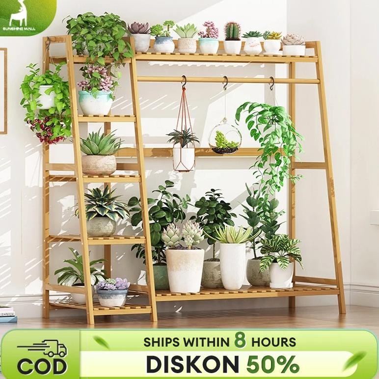 Rak Pot Bunga Rak Bunga Rak Tanaman Rak Bunga Kayu Rak Tanaman Outdoor Rak Tanaman Susun Dinding Tem