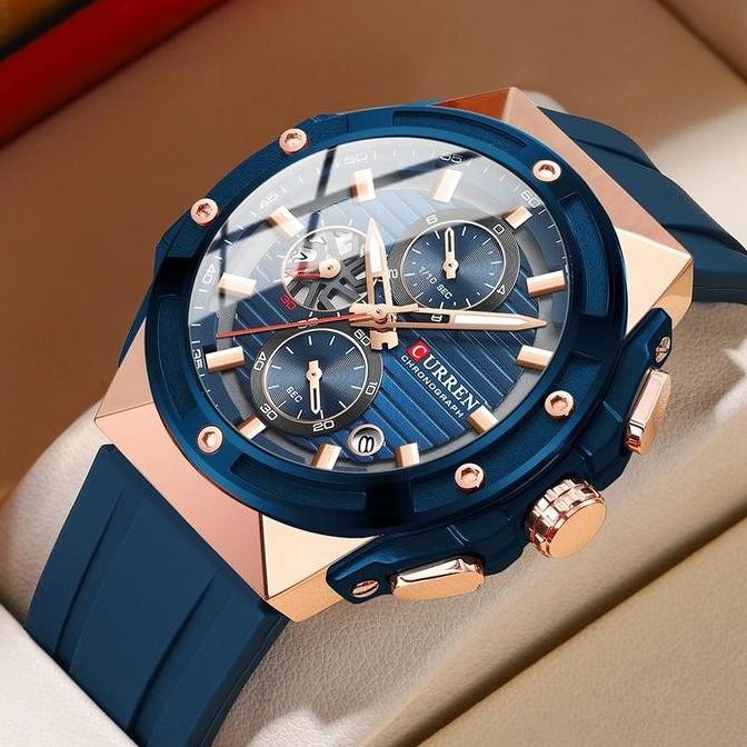 Murah Jam Tangan Pria Analog Tali Silicone Curren 8462