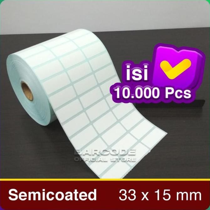 

new label semicoat 33 x 15 stiker 33x15 mm 3 line isi 10000 (1 slop)