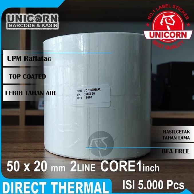 

new stiker label bare thermal 50x20mm / 50x20 mm / 50 x 20 mm / 5x2