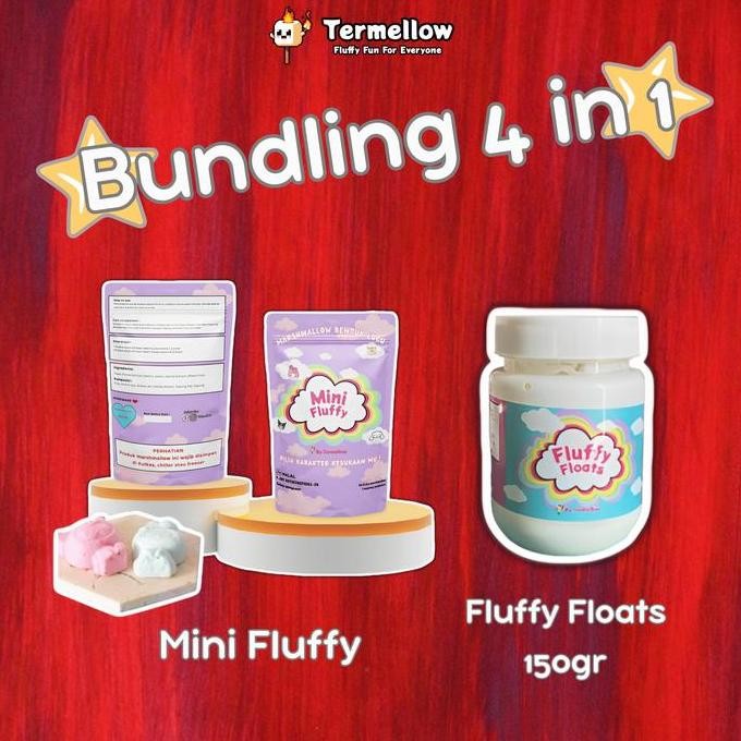 

Produk Baru!! Bundling Mini Fluffy & Fluffy Floats 150gr | Selai Marshmallow Fluff Varian Original by Termellow | Halal | Vanilla Snack Cup Putih Bahan