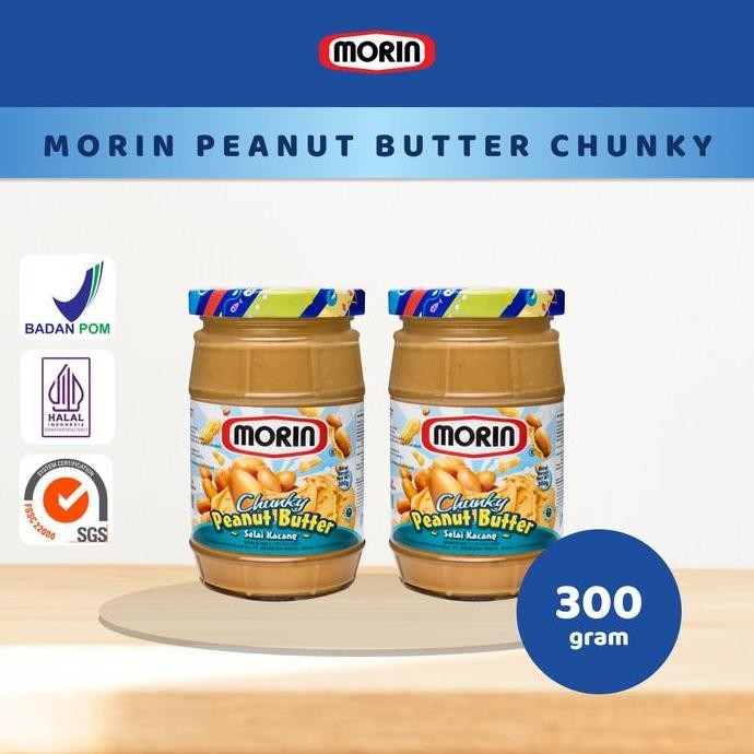 

Produk Baru!! MORIN PEANUT BUTTER CHUNKY 300 GR - SELAI KACANG PAKET ISI (2)