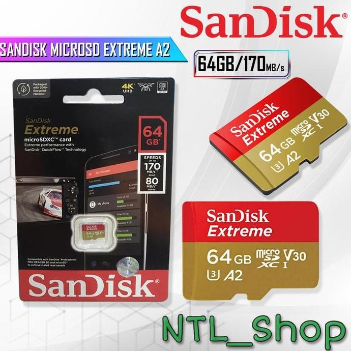 TERLARIS - SANDISK MICROSD EXTREME A2 64GB Micro 64GB