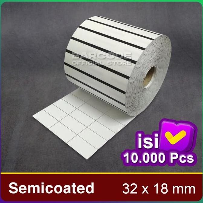 

new label stiker semicoat 32x18mm / 32 x 18 / 32x18 mm 3 line (1 slop)