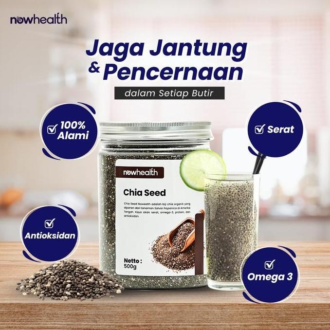 

CHIA SEED 500 GR NOWHEALTH ORGANIK BIJI CHIASEED HITAM MEXICO PREMIUM TERMURAH