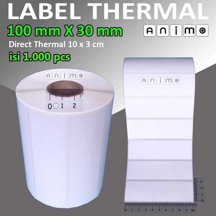 

new label thermal 100x30 - bare thermal 100 x 30 mm - direct thermal 100 mm x 30 mm - stiker thermal 10 x 3 cm isi 1000 pcs