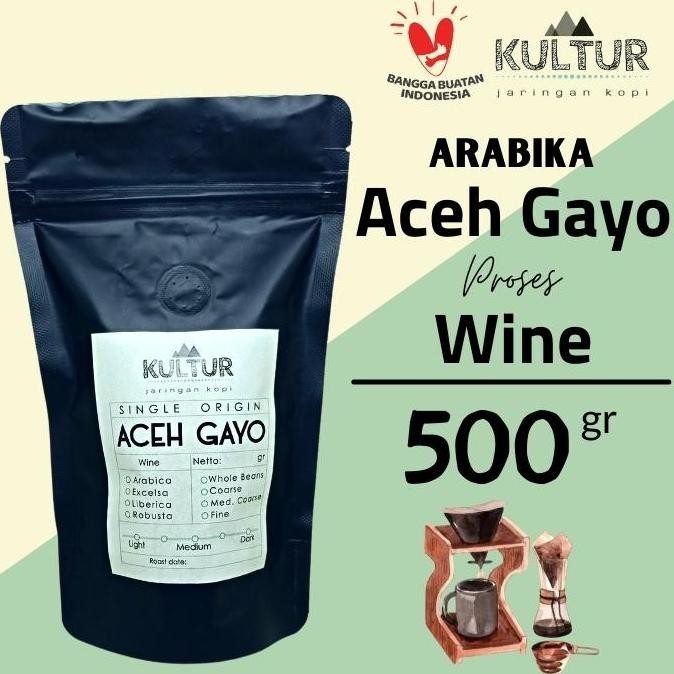 

COFFEE BEAN BIJI KOPI ARABIKA ACEH GAYO WINE (MEDIUM ROAST) 500 GR TERMURAH