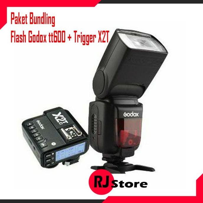 Paket Speedlite Flash Godox TT600 tt 600 Universal + Trigger Godox X2T