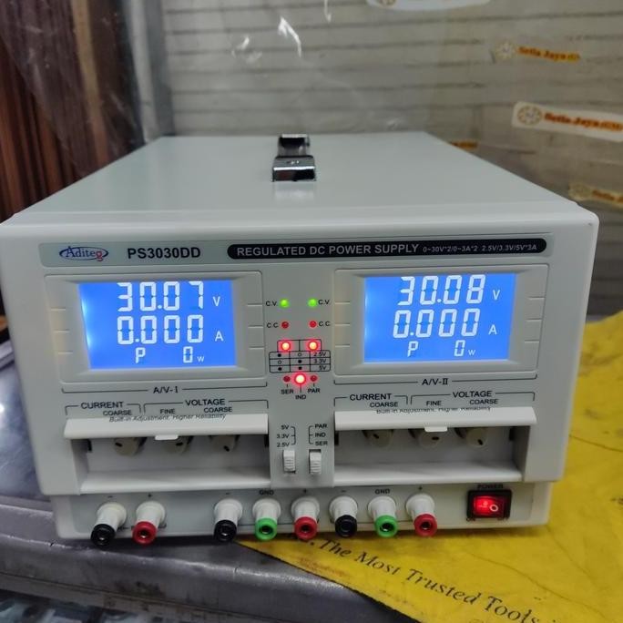 Jual Bagus Aditeg Ps-3030Dd Dc Power Supply 2 Channel 0-30V/ 0-3 A