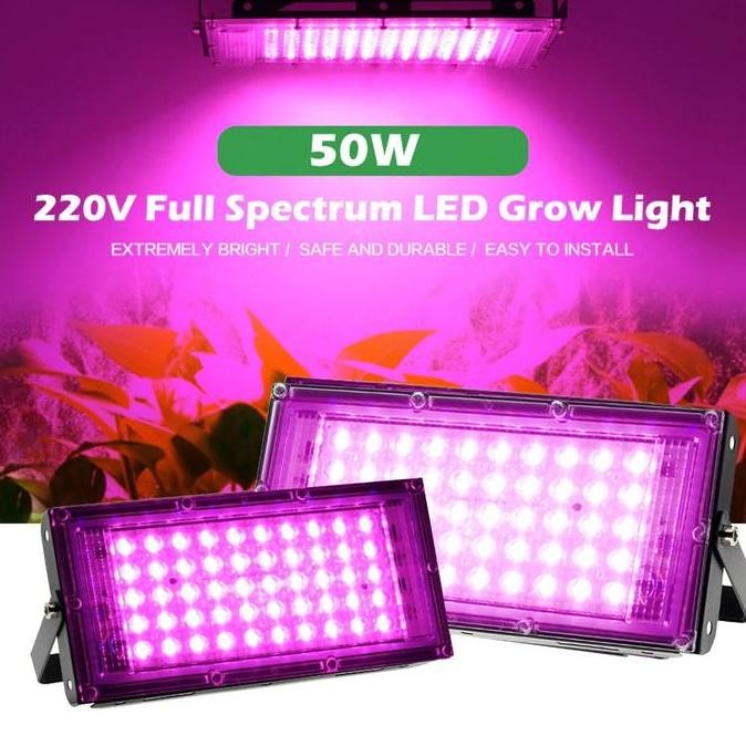 Light LED Hidroponik Full Spectrum 2835 SMD 220V 50W - Black