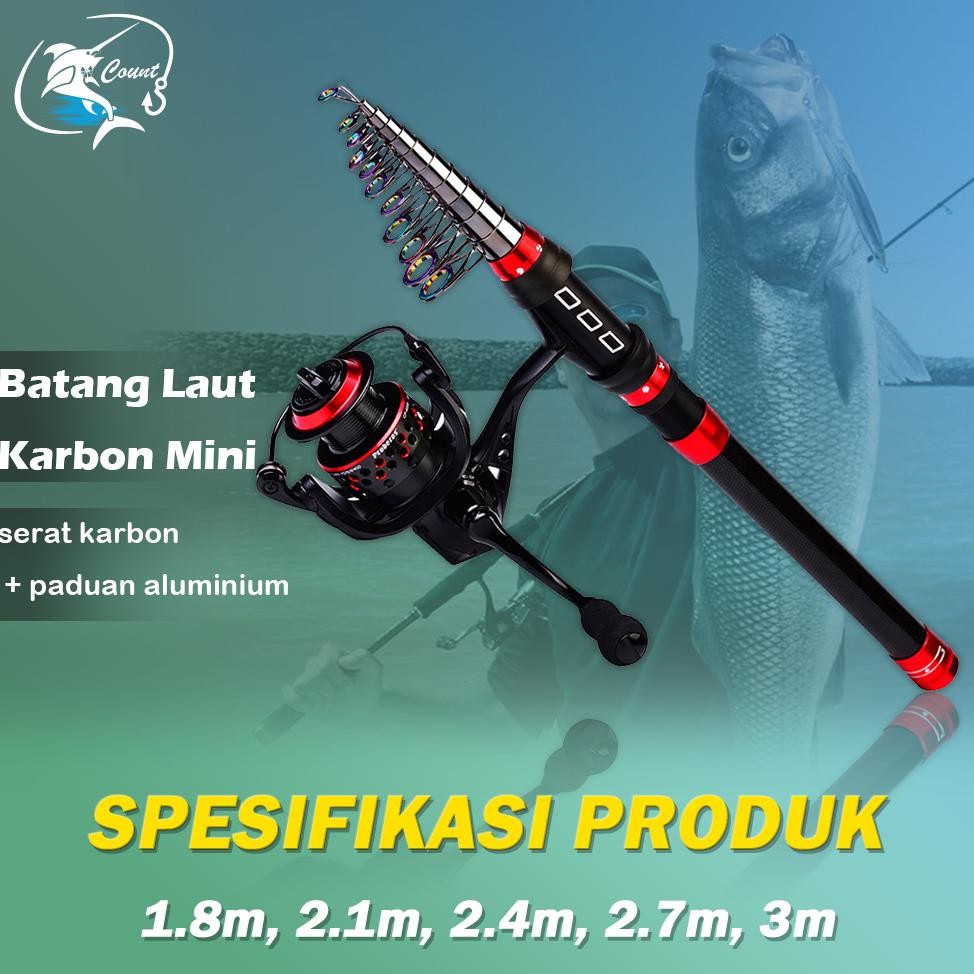 READY STOK Pancing  1.8M / 2.1M / 2.4M / 2.7M / 3M / Joran Pancing Dengan Bahan Serat Karbon Joran P