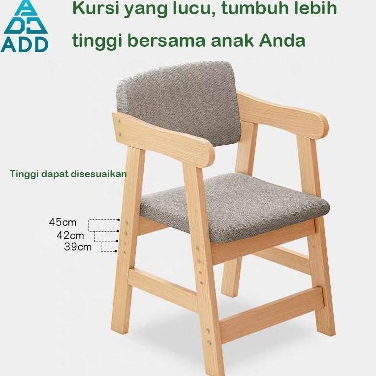 Add Kursi belajar Kursi Kantor Minimalis Office chair Tinggi disesuaikan kursi kayu solid