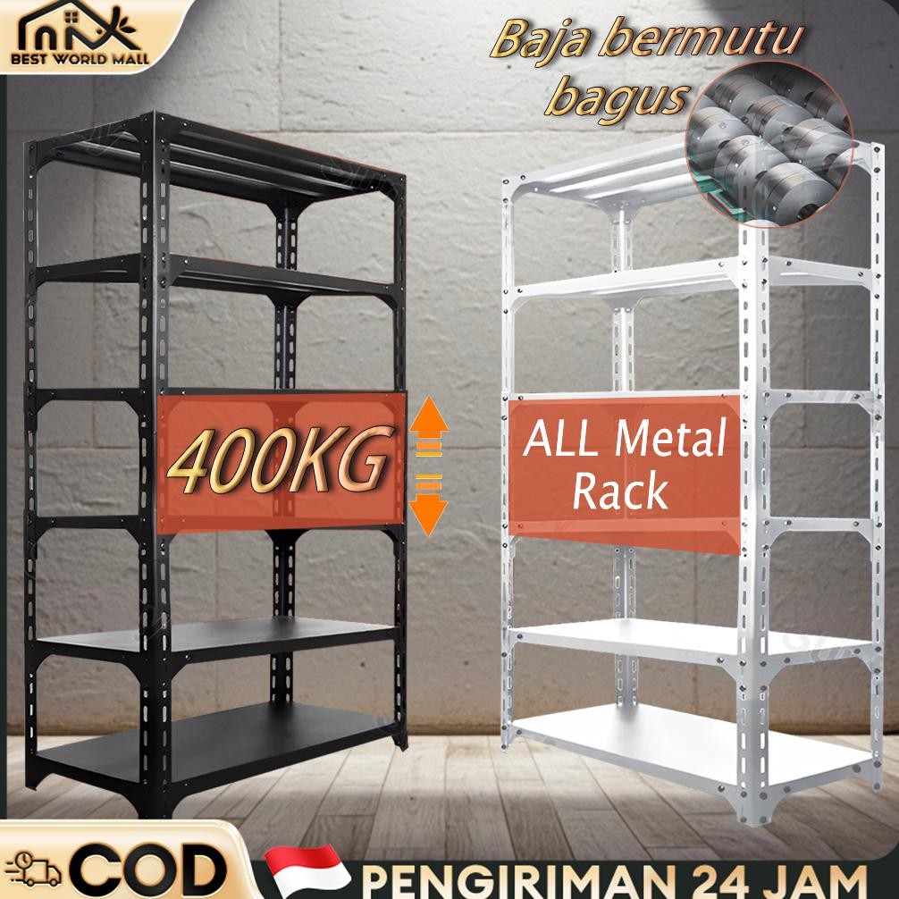NEW Rak Susun Rak Besi Siku 5 Susun Rak Gudang Rak Besi Siku Lubang Rak Serbaguna 40*120*200