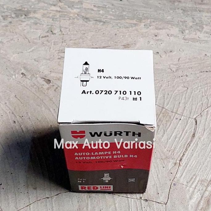 Promo Lampu H4 WURTH 12V 100/90 COD