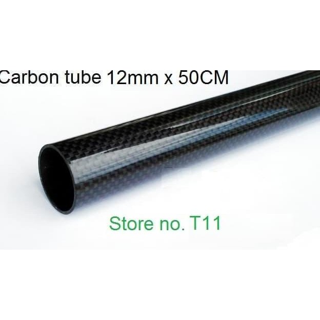 Pipa Karbon 50cm 500mm 12mm * 10mm Carbon Fiber Tube RC Drone