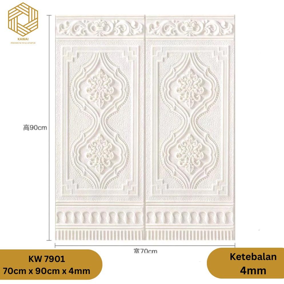 Kawaii Wallpaper - (PAKET 10 PCS) Wallpaper Dinding 3D / wallpaper 3D Foam Warna Putih 70cm x 90cm t