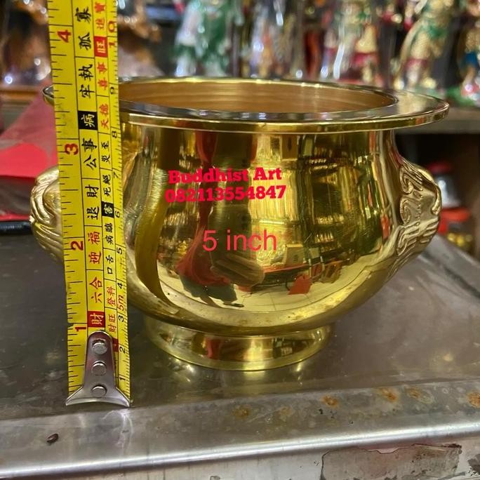 Hiulo Hiolo Kuningan Kepala Singa Tempat Dupa Kuningan 5 Inch Co