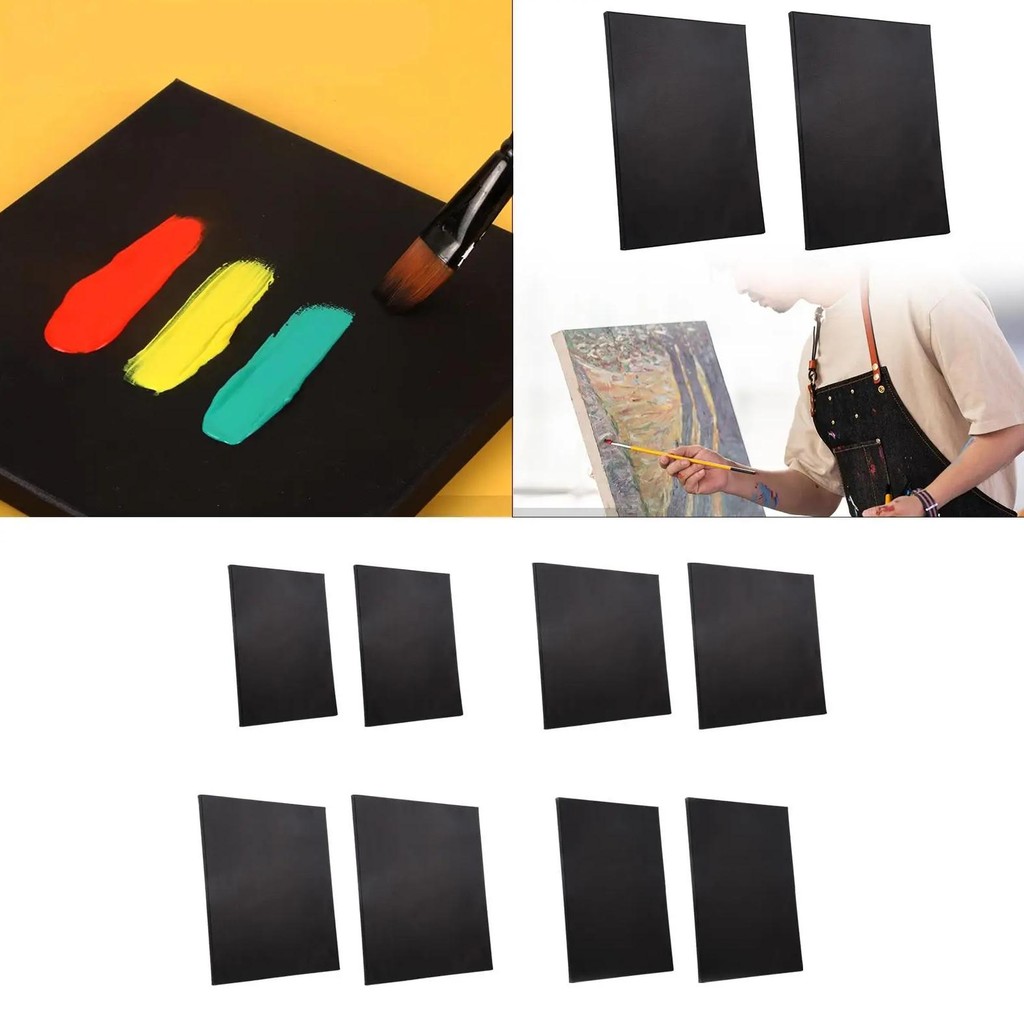 

2Pcs Stretched Framed Board Art Supplies Painting Canvas For Oil Painting Watercolor Paints Tempera Crafts Acrylic Pouring