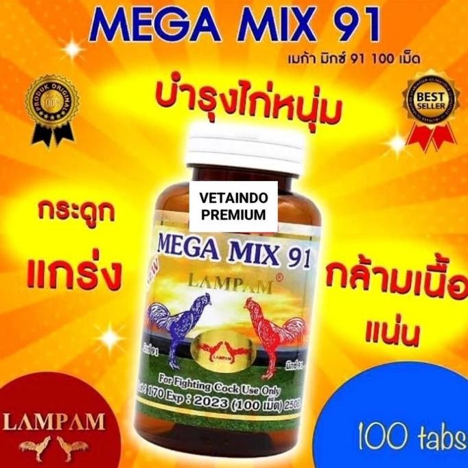 SUPLMENT AYAM LAMPAM MEGA MIX 91 MERAWAT OTOT TULANG LAMPAM MIX 91