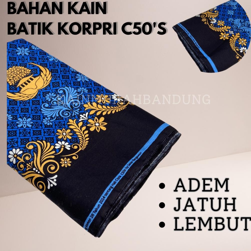YZ Kain Batik Seragam Korpri Katun C 50s Kain Batik Korpri Terbaru 2022 High Quality