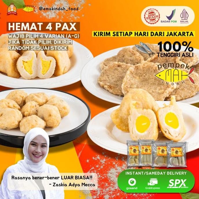 

Sale Pempek Emak Indah - Pempek Palembang Asli Ikan Tenggiri - Paket 4 Pax