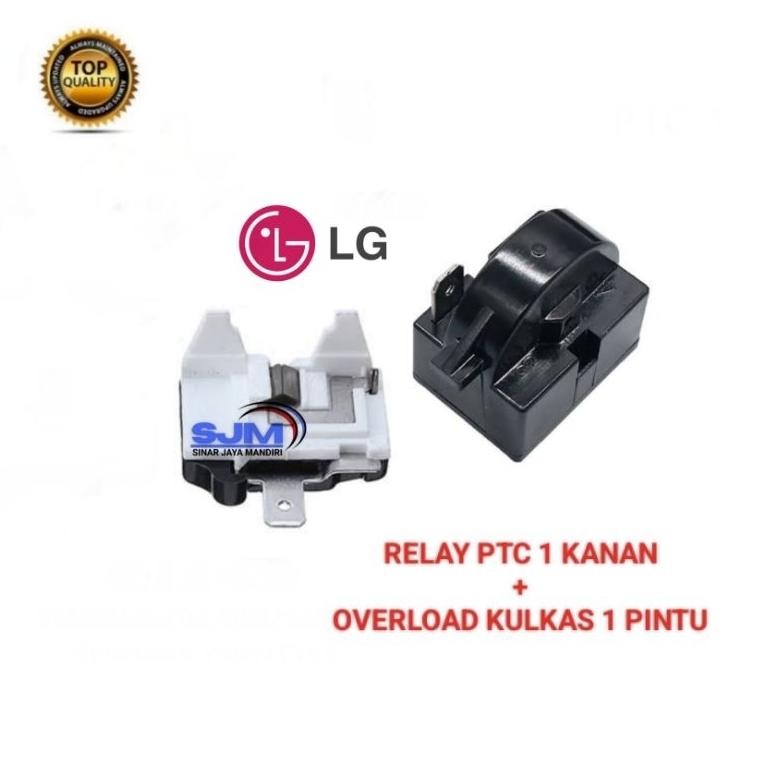 [ 1 Set ] Relay Ptc 1 Pin Kanan + Overload Kulkas 1 Pintu LG