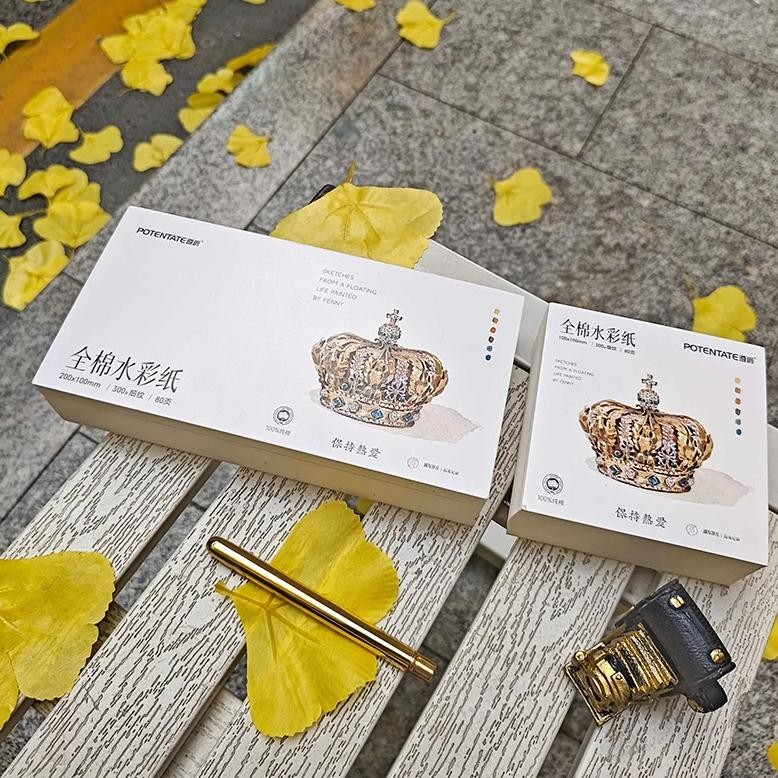 

Potentate Watercolor Paper 100% Cotton 300G 80Sheets Square Water Color Paper Note Pad Artist Painting Supplies