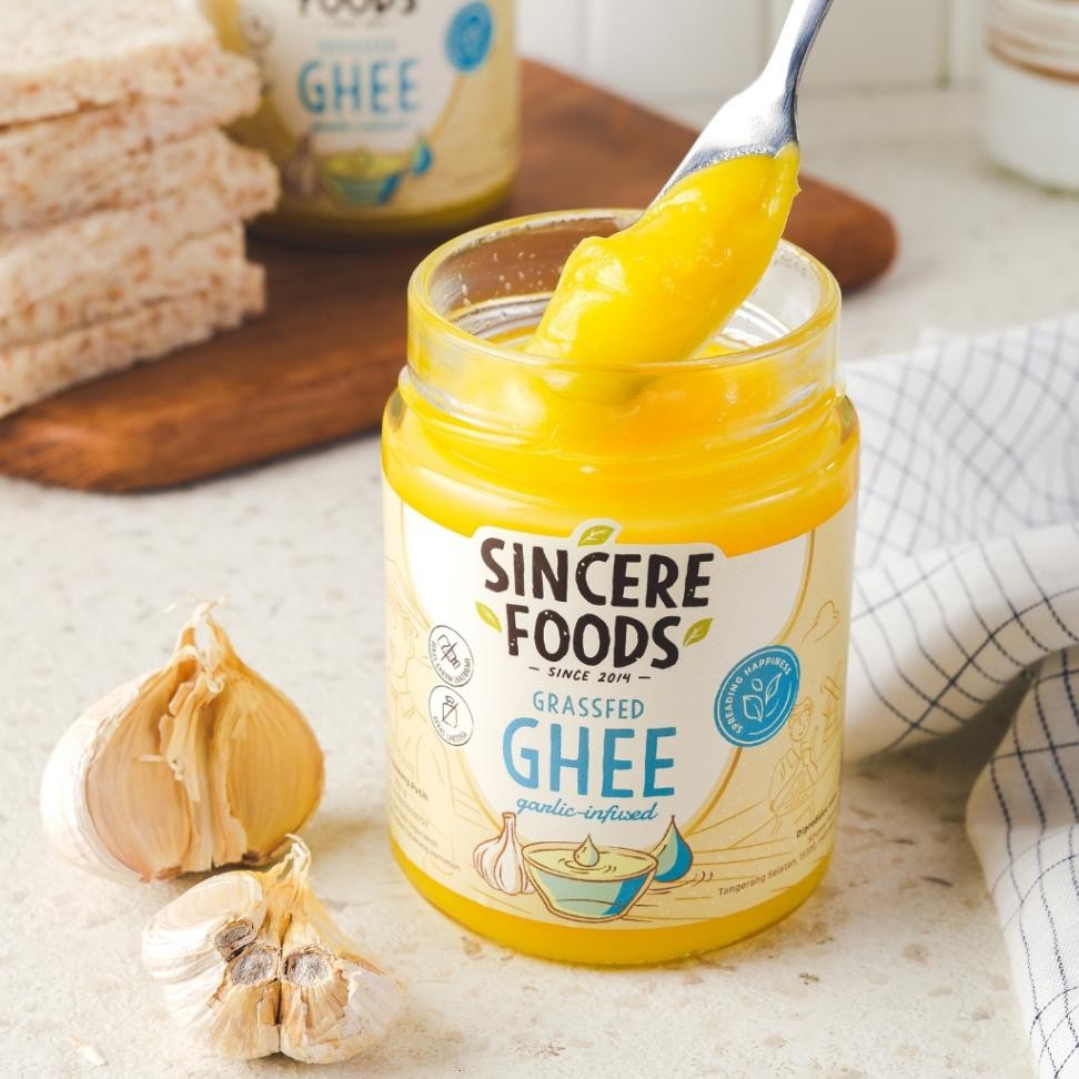 

250G Ghee Garlic Infued Gra Fed Dh Nu Natural Incere Food