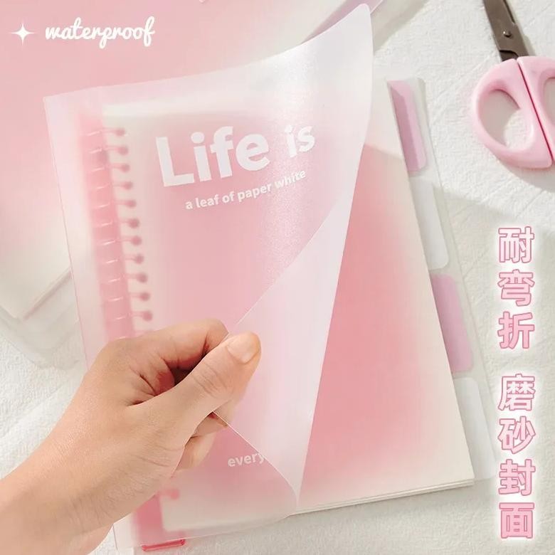 

A5 B5 Transparent Loose Leaf Binder Notebook Gradient Color Memo Note Diary Notebook For For Junior High School Students