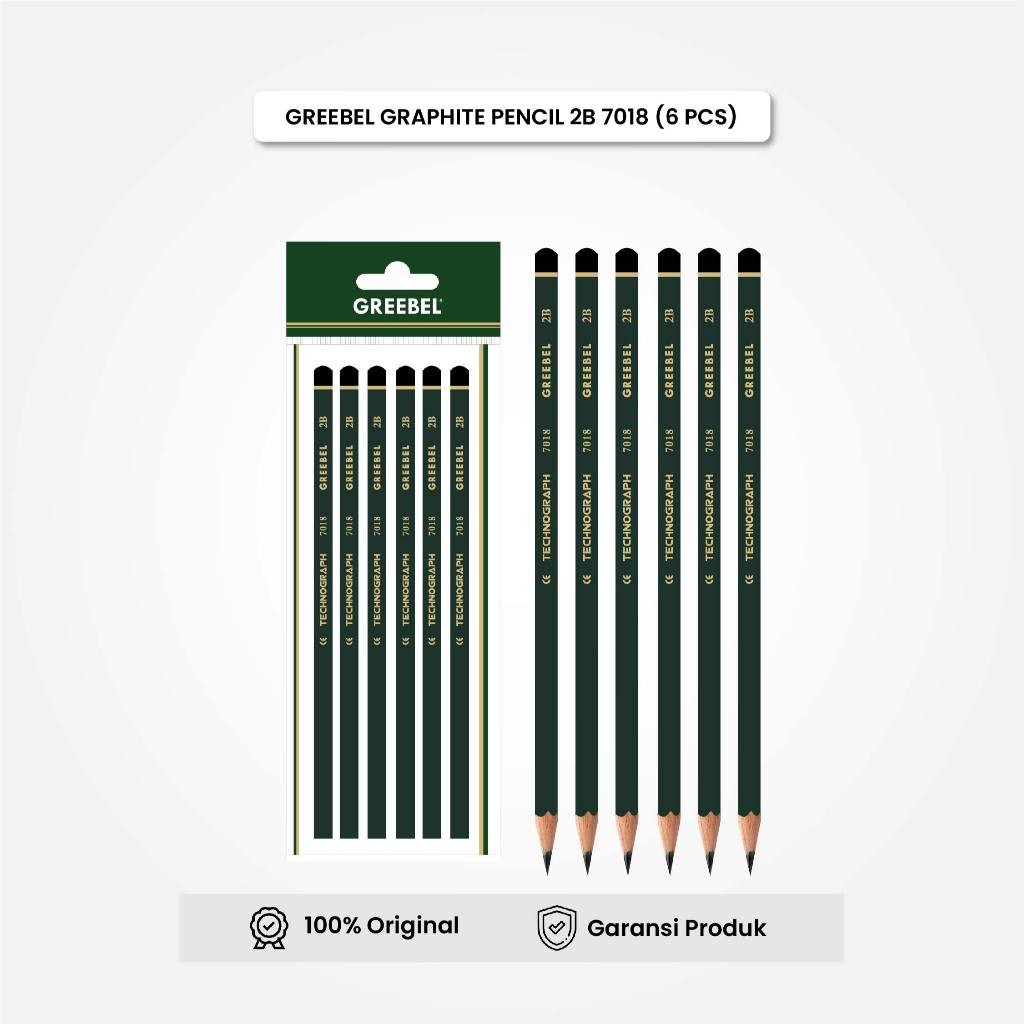 

Pensil 2B 7018 (6PCS/SET) / Pensil Tulis Pensil Ujian GREEBEL