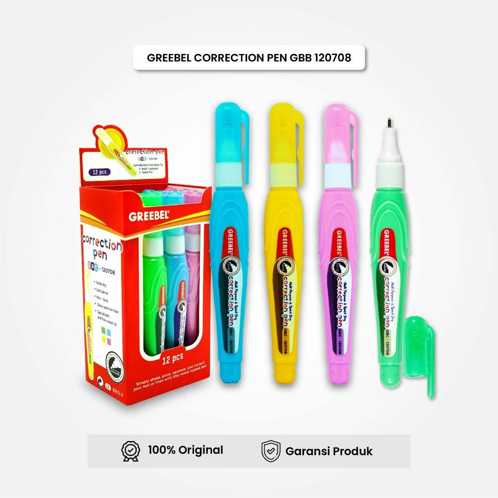 

Correction Pen Tip Ex Cair Penghapus Pulpen Tipex GREEBEL GBC120708 (PCS)
