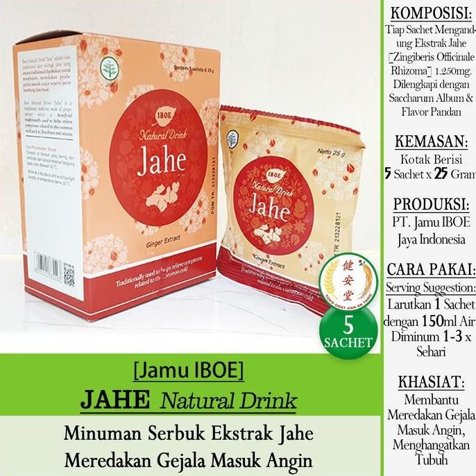 

Produk Unggulan] [Iboe] TEH JAHE Natural Drink [Ginger Extract ] 5 Sachet x 25g