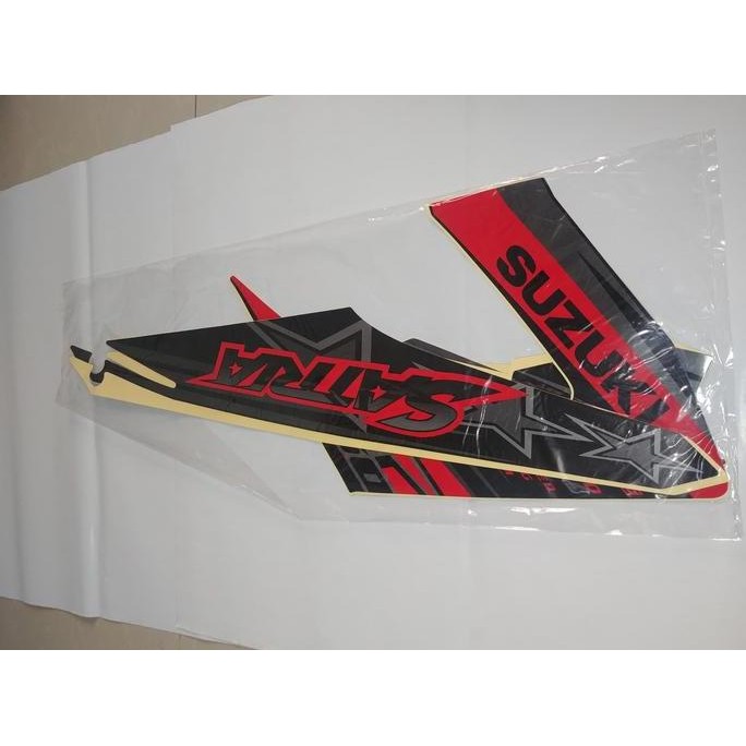 Stiker Bodi & Lis Body & Striping Satria Fu 2014 Hitam Merah Original