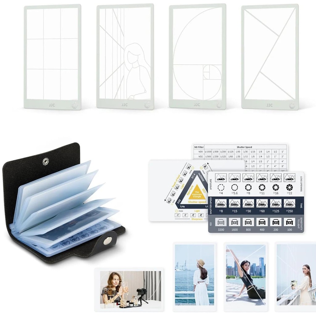 

Jjc 4 Pieces Golden Ratio Fibonacci Rule Of Thirds Composition Tool Photo Composition Viewfinder Set With Portable Card Album