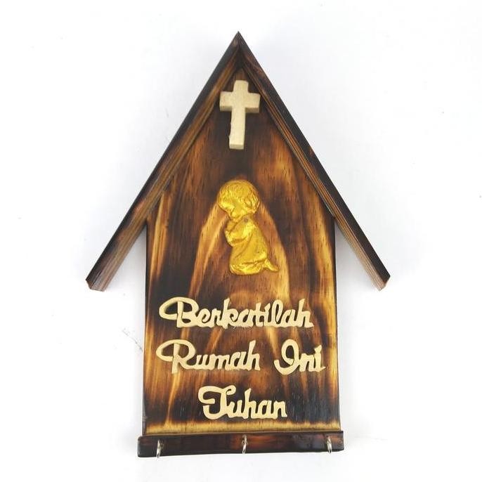 Terjangkau Hiasan Dinding Gantung Kayu Berkatilah Rumah Ini Tuhan Gambar Relief
