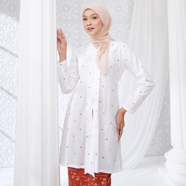 Kebaya Kutubaru Kartini Jumputan Solo / Rok Batik Cap/ Kebaya Putih Teracota/Seragam Among Tamu Jumb