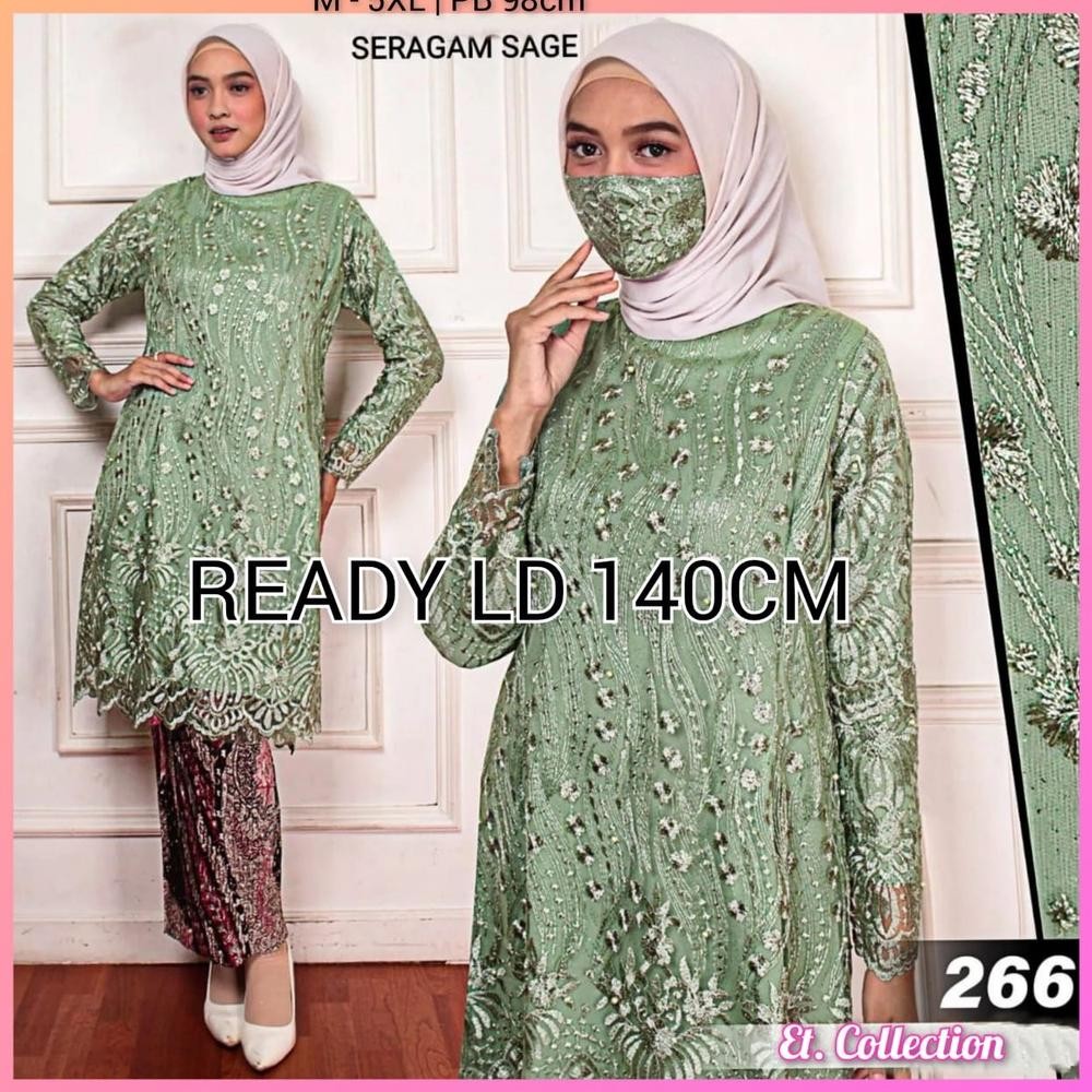 YZ (Free Hijab) Kebaya Jumbo Ld 140 - Dress Pesta Big Size - Setelan Kebaya Jumbo - Kebaya Tunik Mod