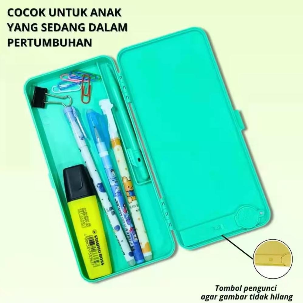 

Super Sale Kotak Pensil 2 In 1 Lcd Pen Case Drawing Pad Tempat Pencil Anak