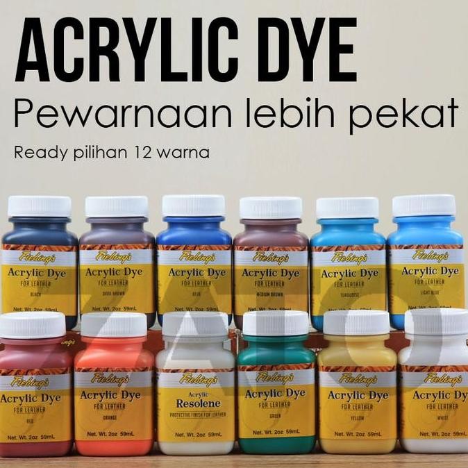 

baru fiebing's acrylic dye | leather dye color | leather tools | cat kulit