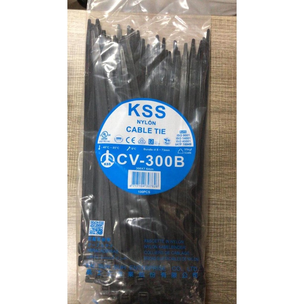 

Kabel Ties CV-300 x 7.6 KSS Warna Putih/Hitam @100pcs