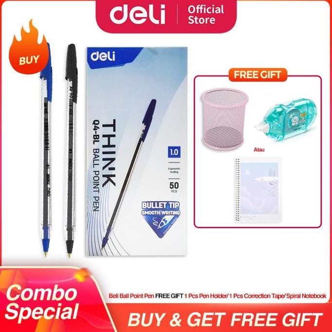 

Termurah COMBO SUPER HEMAT (Deli Ballpoint Pen / Pulpen Bolpoin)
