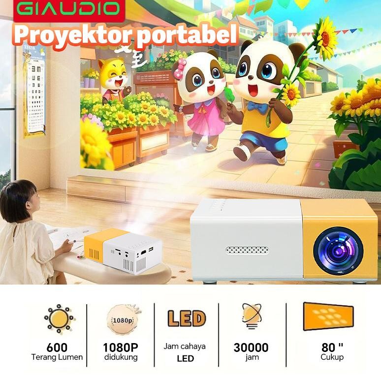 YG300 Proyektor Mini Portable Hp Android 4K Full HDMI Led Mini Proyektor TV Mini Home Theater Dukung