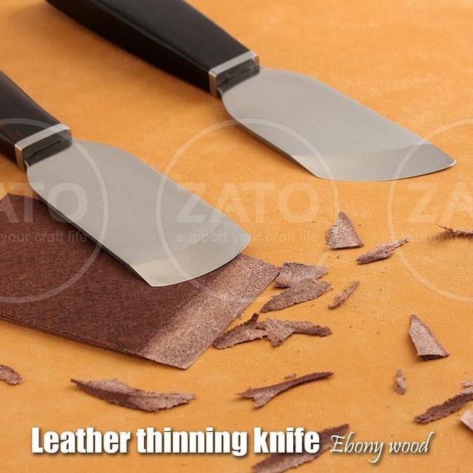 

baru leather thinning knife - ebony wood handle - leather tools