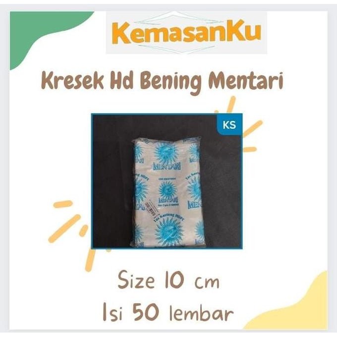 

$$$$] Kantong Plastik/Kresek HD 10 x 30 Bening Mentari (100 gr)