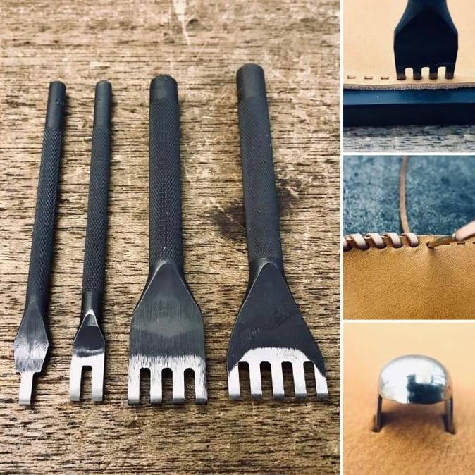 

baru oka factory - 3mm thonging chisels pricking - made in japan