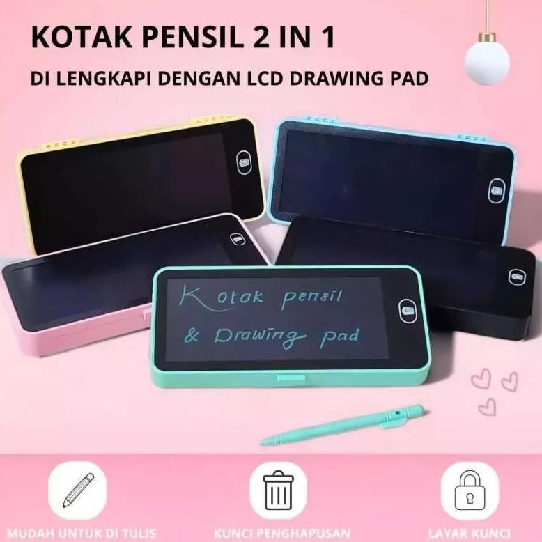 

Un04 Kotak Pensil Drawing Box 2 In 1 Tempat Penyimpanan Pensil + Lcd Drawing Papan Coret Kreatif Anak Writing Board Digital Pad Edukasi Un04